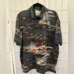 Island Fever patterned polo size L